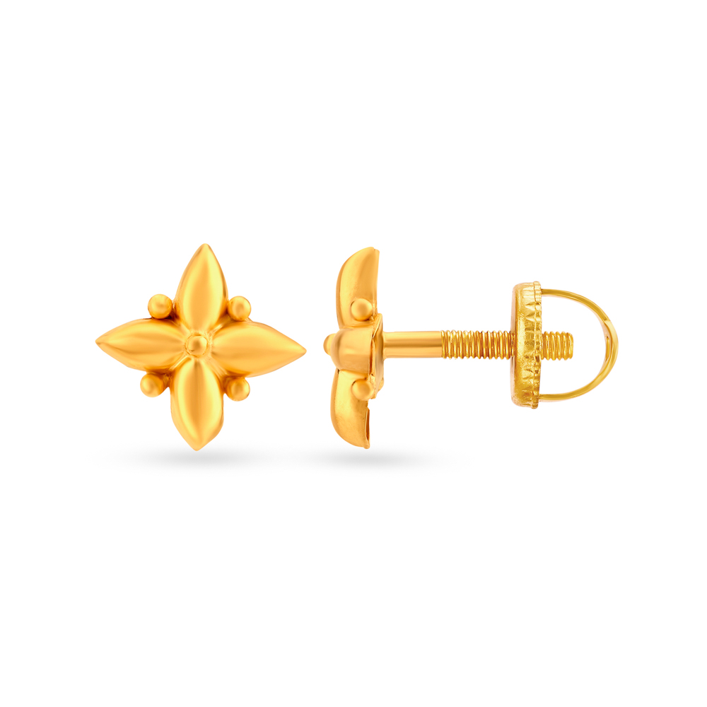 Quintessential 22 Karat Yellow Gold Floral Stud Earrings
Quintessential 22 Karat Yellow Gold Floral Stud Earrings