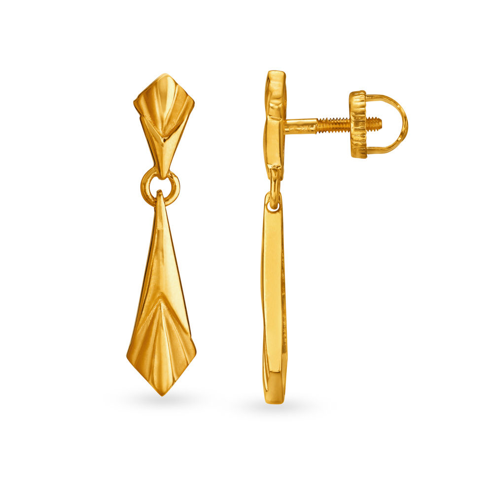 Sophisticated Yellow Gold Deltoid Drop Earrings
Sophisticated Yellow Gold Deltoid Drop Earrings