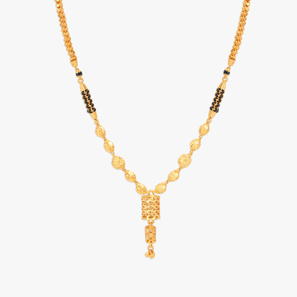 Fancy Cylindrical Design Gold Mangalsutra
Fancy Cylindrical Design Gold Mangalsutra