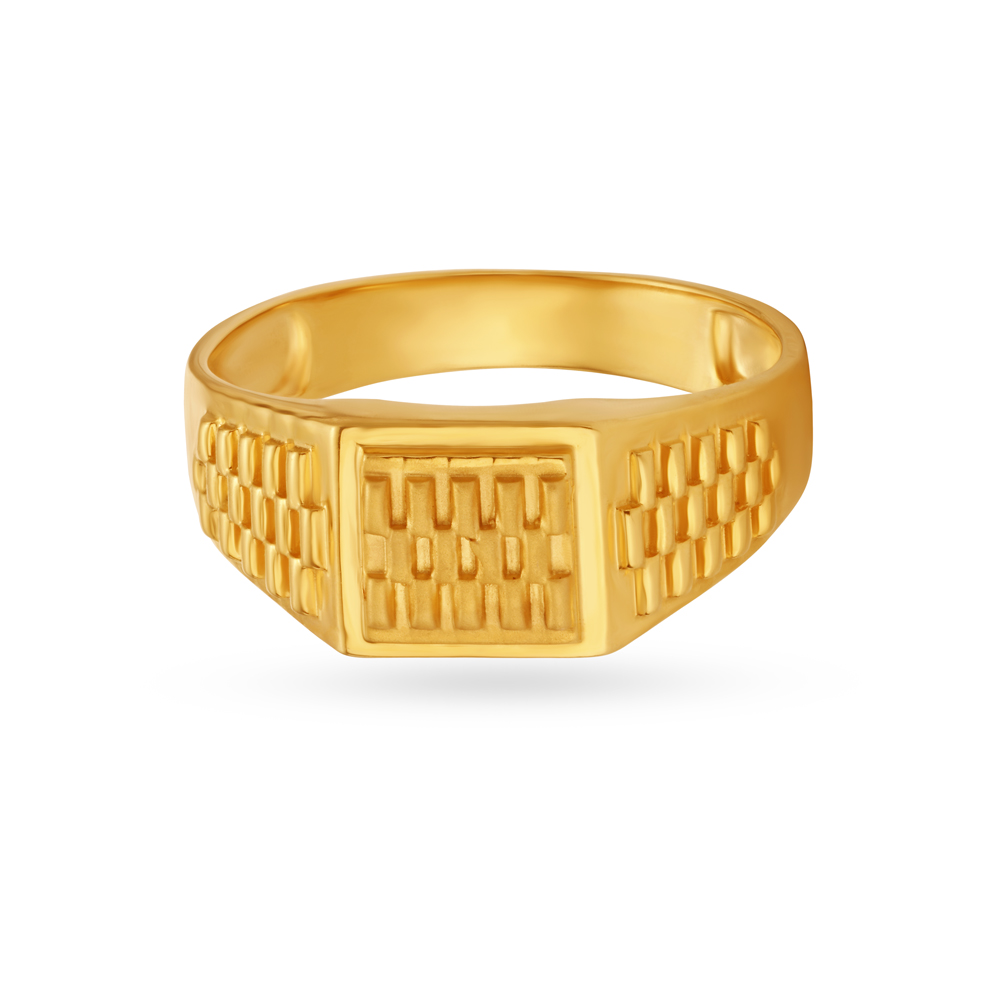 Rugged Textured Gold Finger Ring For Men
Rugged Textured Gold Finger Ring For Men