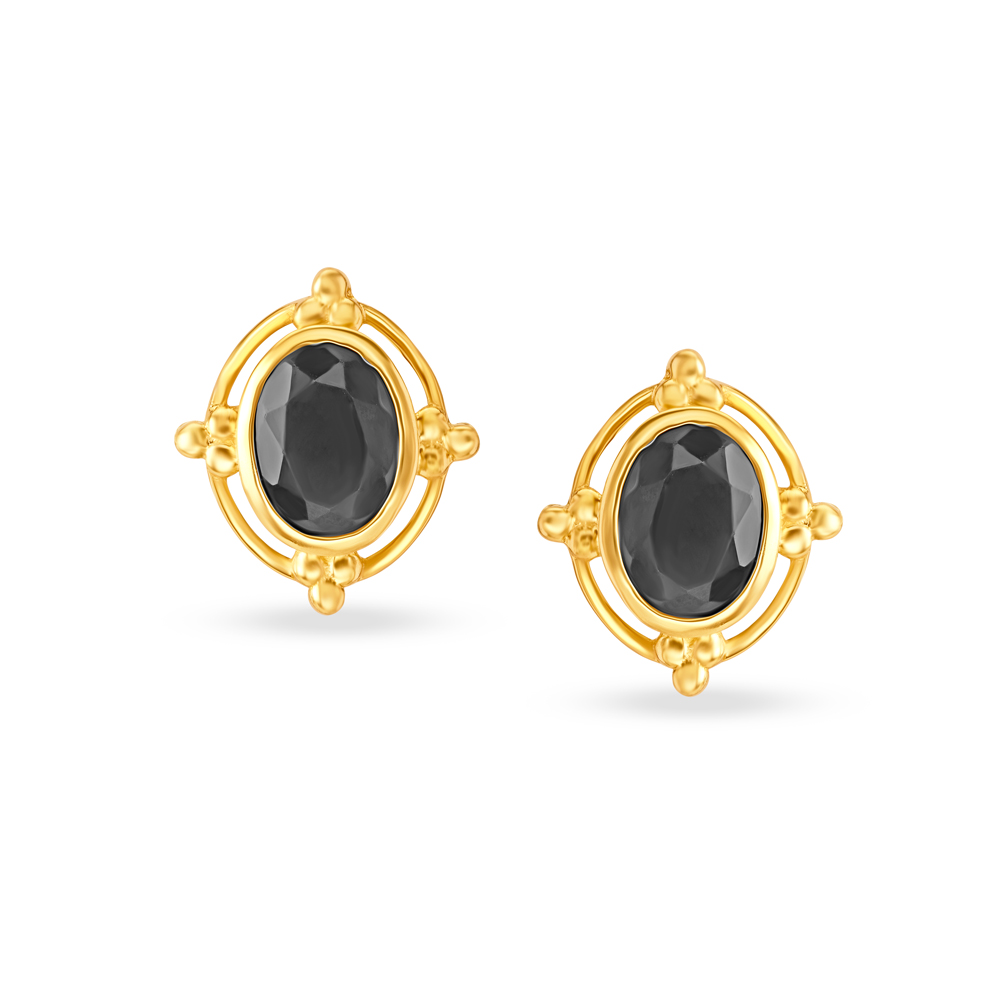 Enchanting Black Sapphire Gold Stud Earrings
Enchanting Black Sapphire Gold Stud Earrings