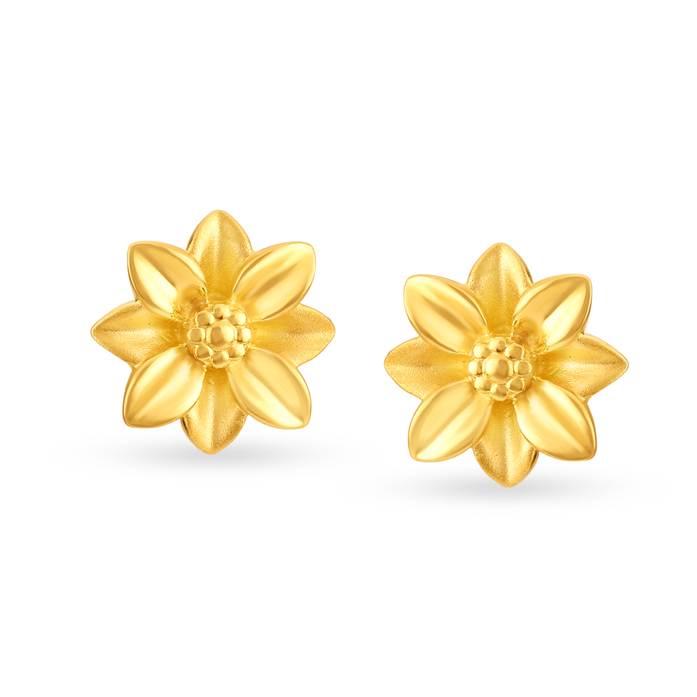 Contemporary Floral Alluring Gold Stud Earrings
Contemporary Floral Alluring Gold Stud Earrings