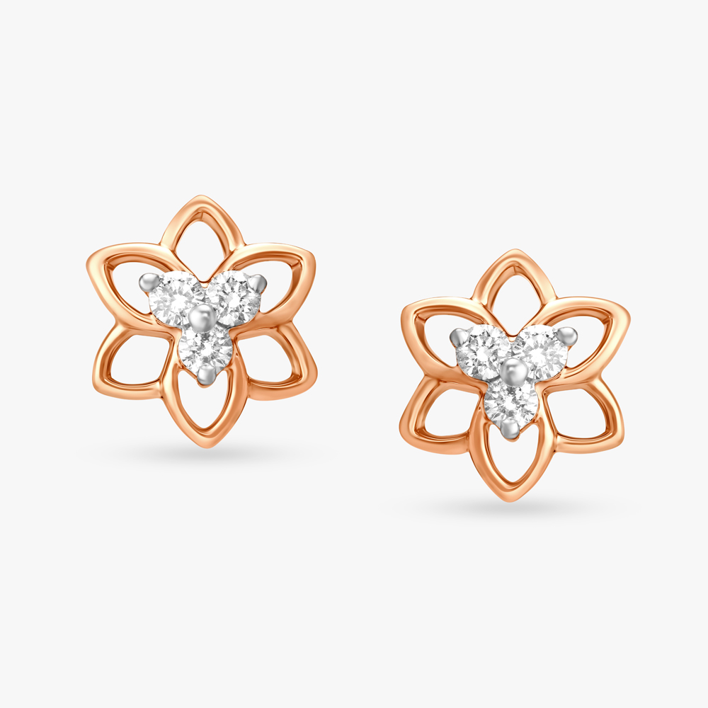 Striking Floral Diamond Stud Earrings
Striking Floral Diamond Stud Earrings