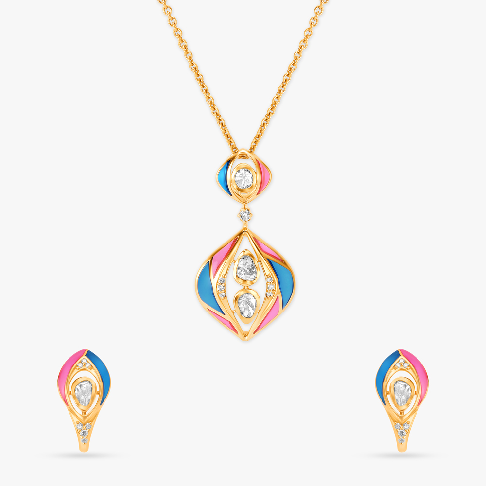 Vibrant Vibes Pendant with Chain and Earrings Set
Vibrant Vibes Pendant with Chain and Earrings Set