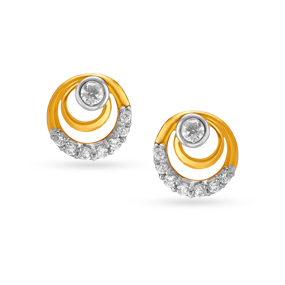 Adorable Concentric Design Gold Stud Earrings
Adorable Concentric Design Gold Stud Earrings