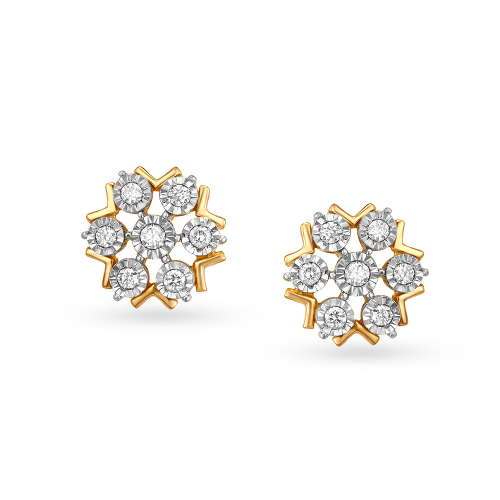 Tantalising Floral Yellow and White Gold Stud Earrings with Diamonds
Tantalising Floral Yellow and White Gold Stud Earrings with Diamonds