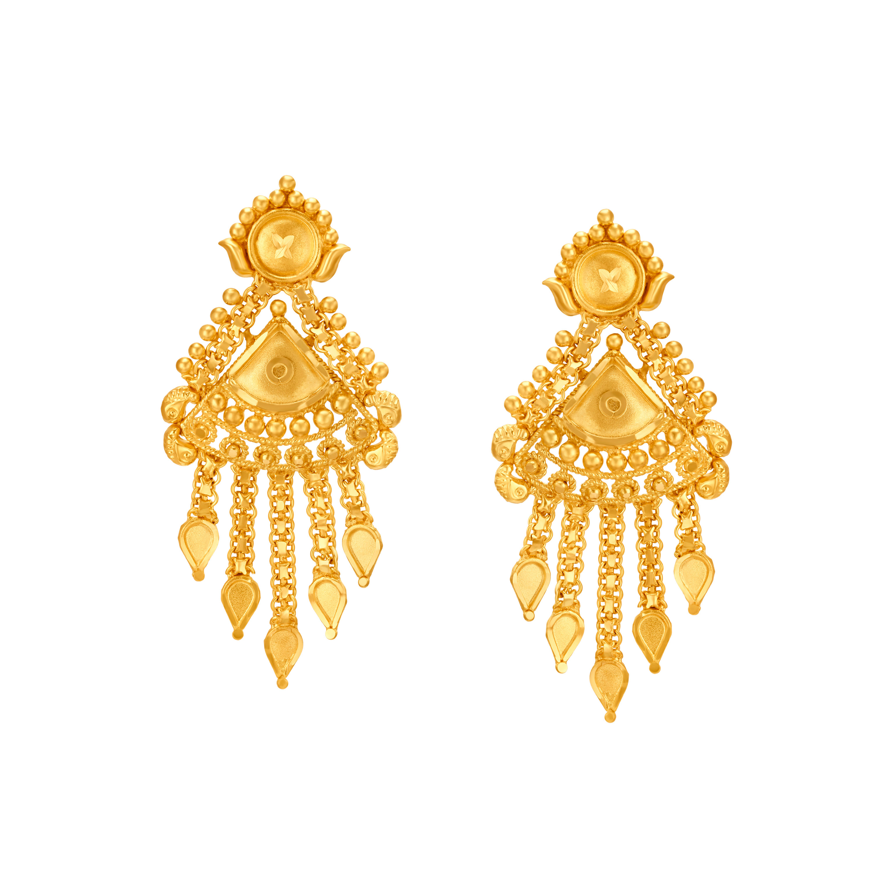 Traditional Yellow Gold Leaf-Lined Necklace and Earrings Set
Traditional Yellow Gold Leaf-Lined Necklace and Earrings Set