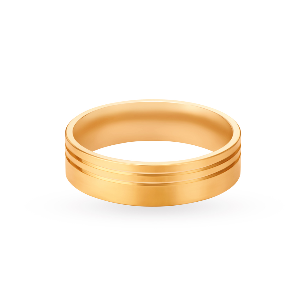 Classy Yellow and White Gold Ridged Finger Ring
Classy Yellow and White Gold Ridged Finger Ring