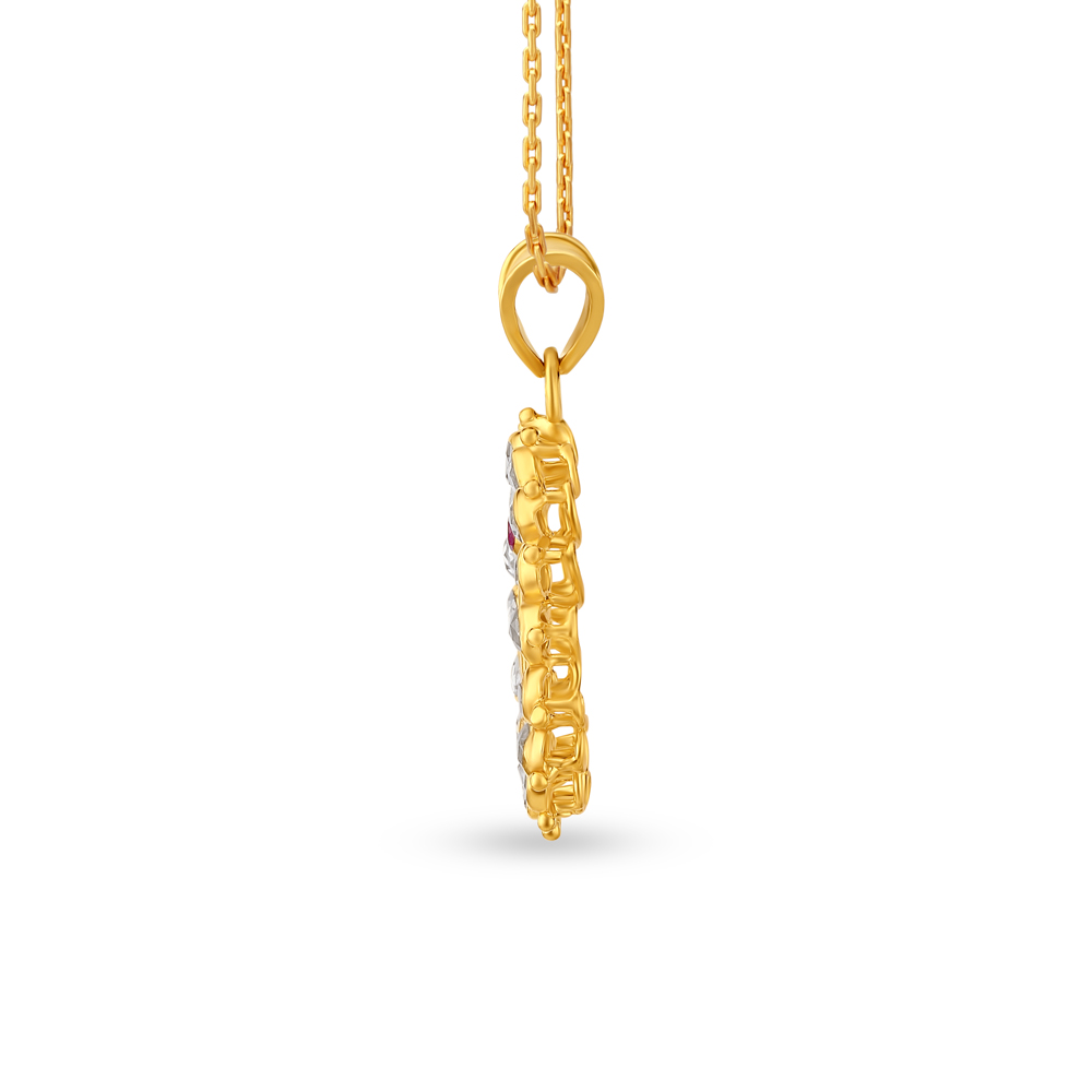 Om Gold Pendant With Ruby
Om Gold Pendant With Ruby