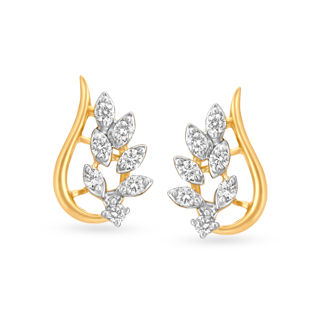 Magnificent 18 Karat Yellow Gold And Diamond Leafy Studs
Magnificent 18 Karat Yellow Gold And Diamond Leafy Studs
