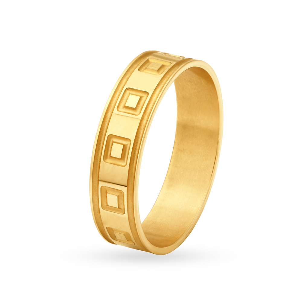 Handsome 22 Karat Gold Geometric Band Ring
Handsome 22 Karat Gold Geometric Band Ring