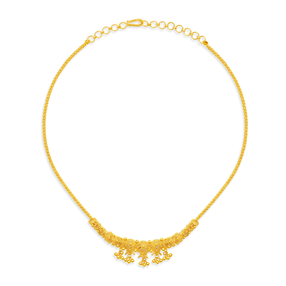 Lavish Yellow Gold Beaded Necklace and Earrings Set
Lavish Yellow Gold Beaded Necklace and Earrings Set