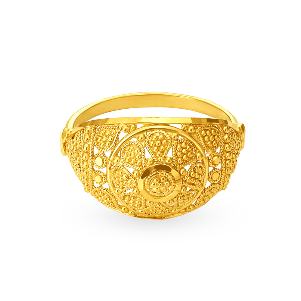 Majestic 22 Karat Yellow Gold Floral Filigree Finger Ring
Majestic 22 Karat Yellow Gold Floral Filigree Finger Ring