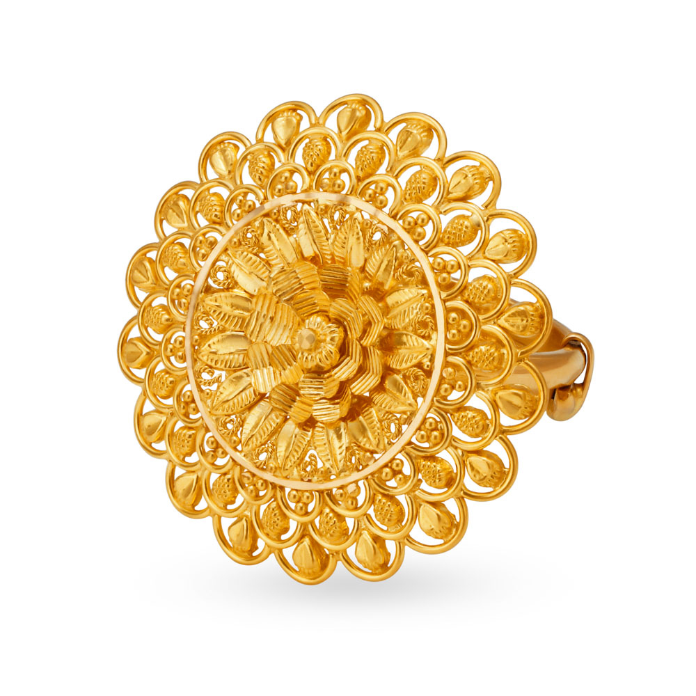 Majestic Floral Gold Finger Ring
Majestic Floral Gold Finger Ring