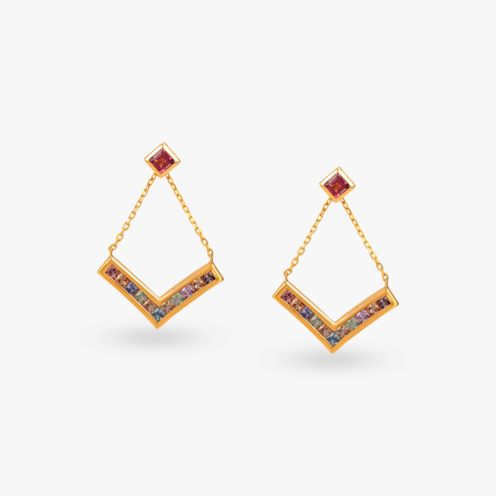 Vibrant V-Drop Earrings
Vibrant V-Drop Earrings