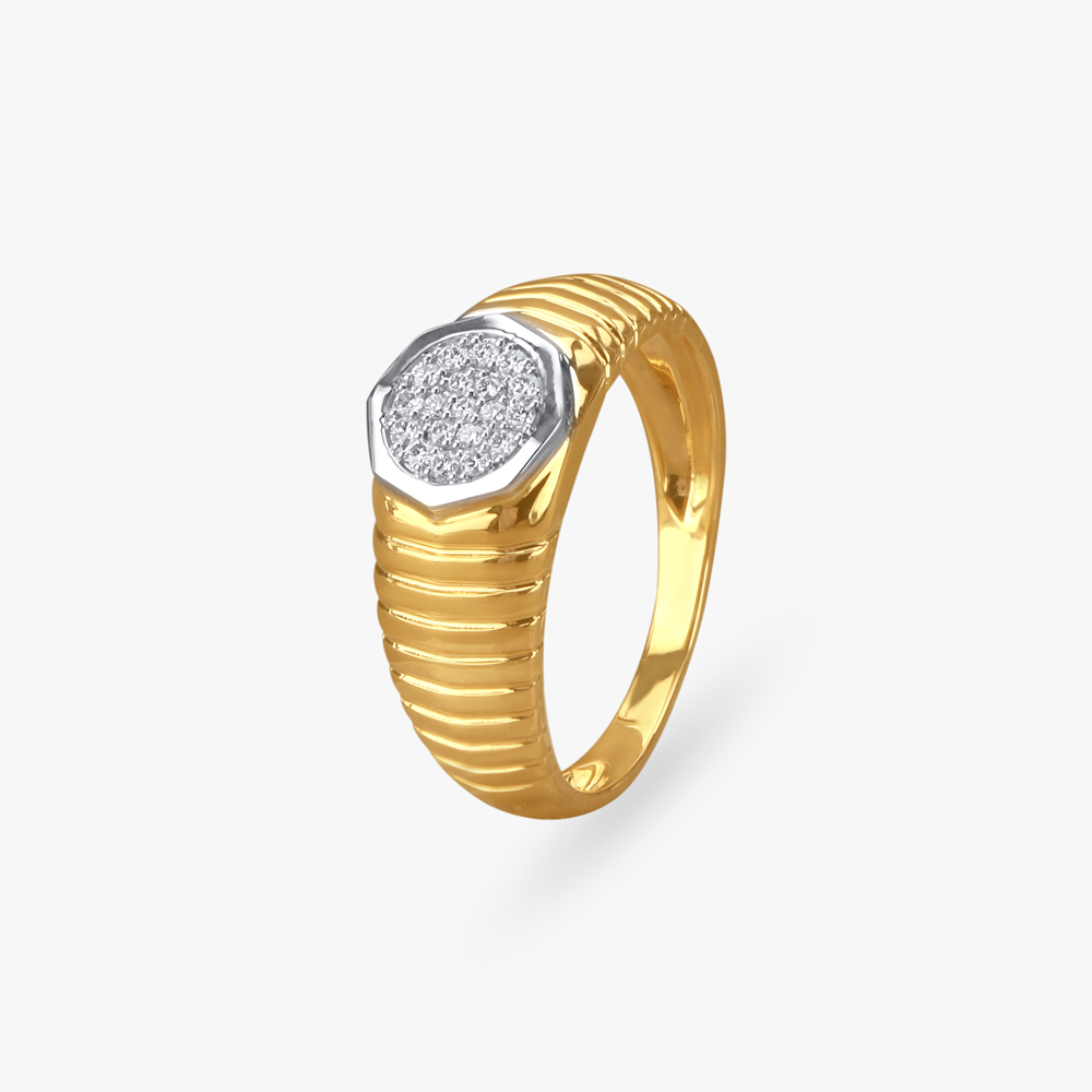Refined Dual-Tone Diamond Finger Ring for Men
Refined Dual-Tone Diamond Finger Ring for Men