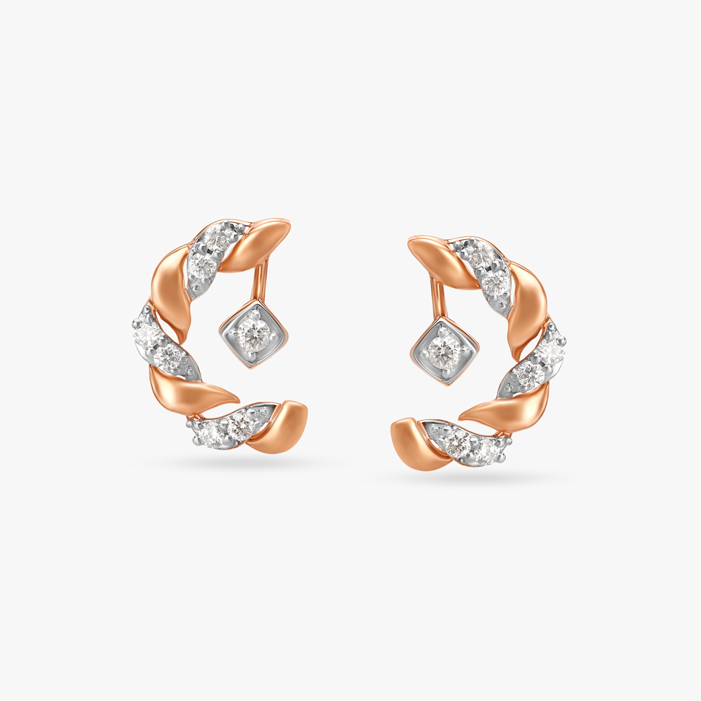 Spiralled Radiance Rose Gold and Diamond Stud Earrings
Spiralled Radiance Rose Gold and Diamond Stud Earrings