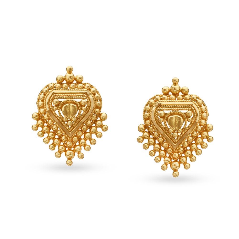 Traditional Beaded Gold Stud Earrings
Traditional Beaded Gold Stud Earrings