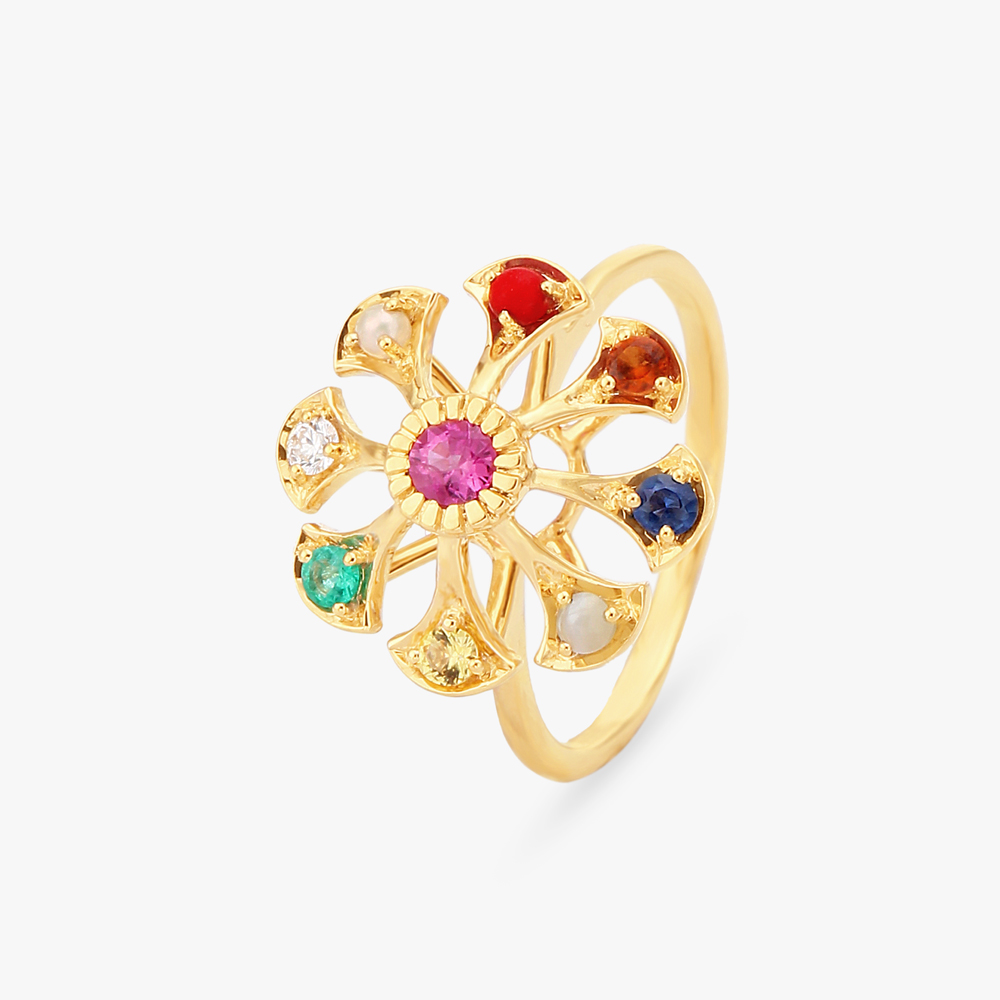 Cluster Navaratna Diamond Finger Ring
Cluster Navaratna Diamond Finger Ring