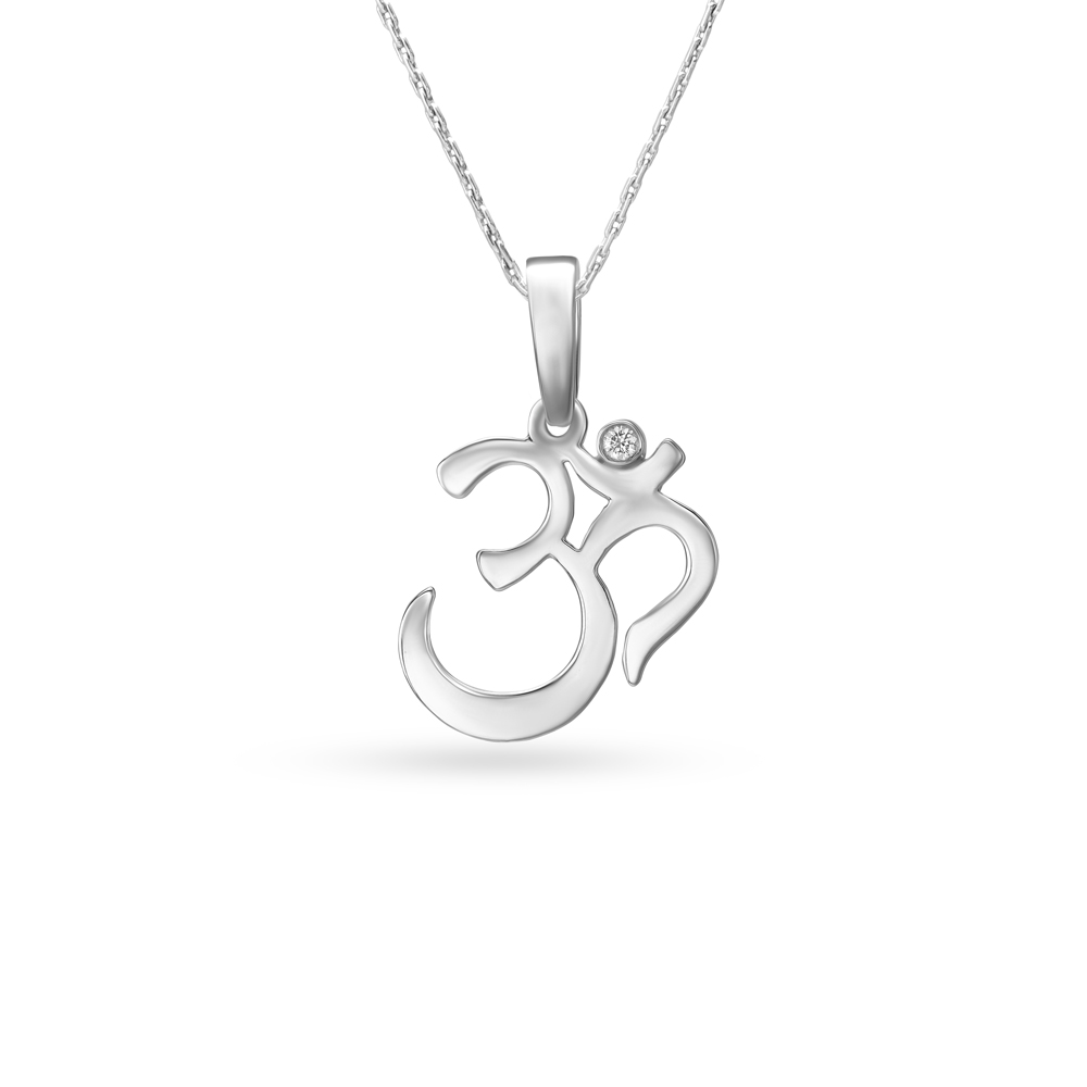 Single Stone Om Diamond Pendant
Single Stone Om Diamond Pendant
