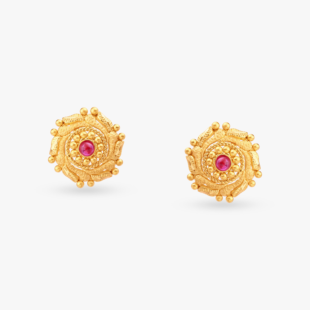 Floral Symphony Gold Stud Earrings
Floral Symphony Gold Stud Earrings