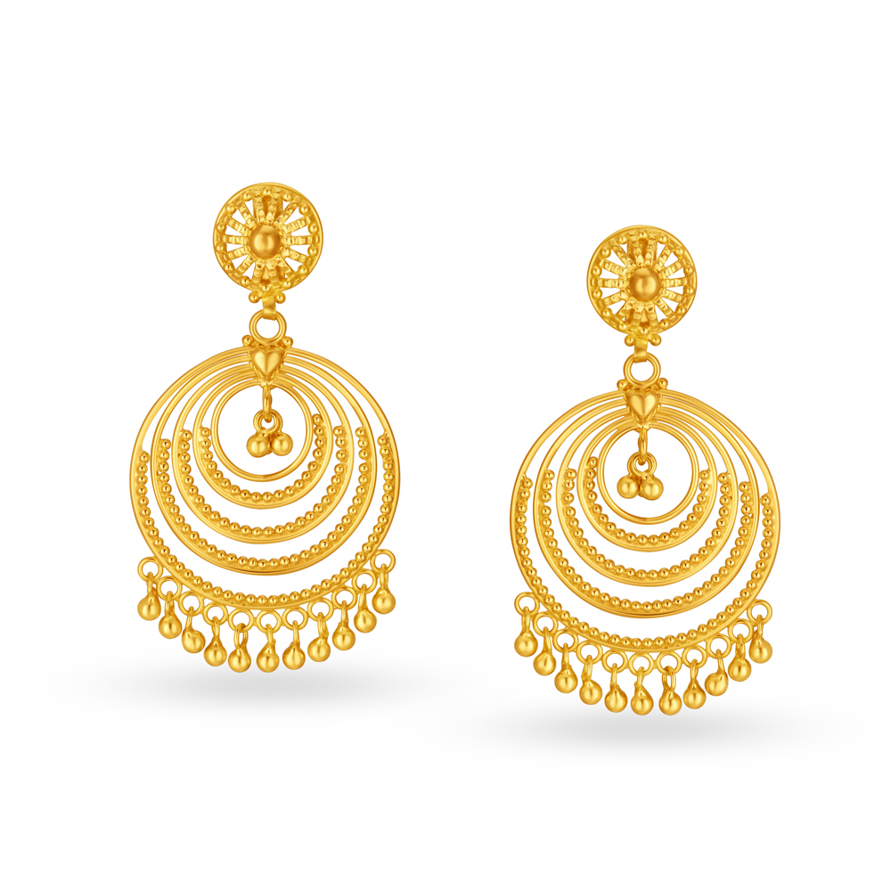 Traditional Gold Chand Bali Drop Earrings
Traditional Gold Chand Bali Drop Earrings