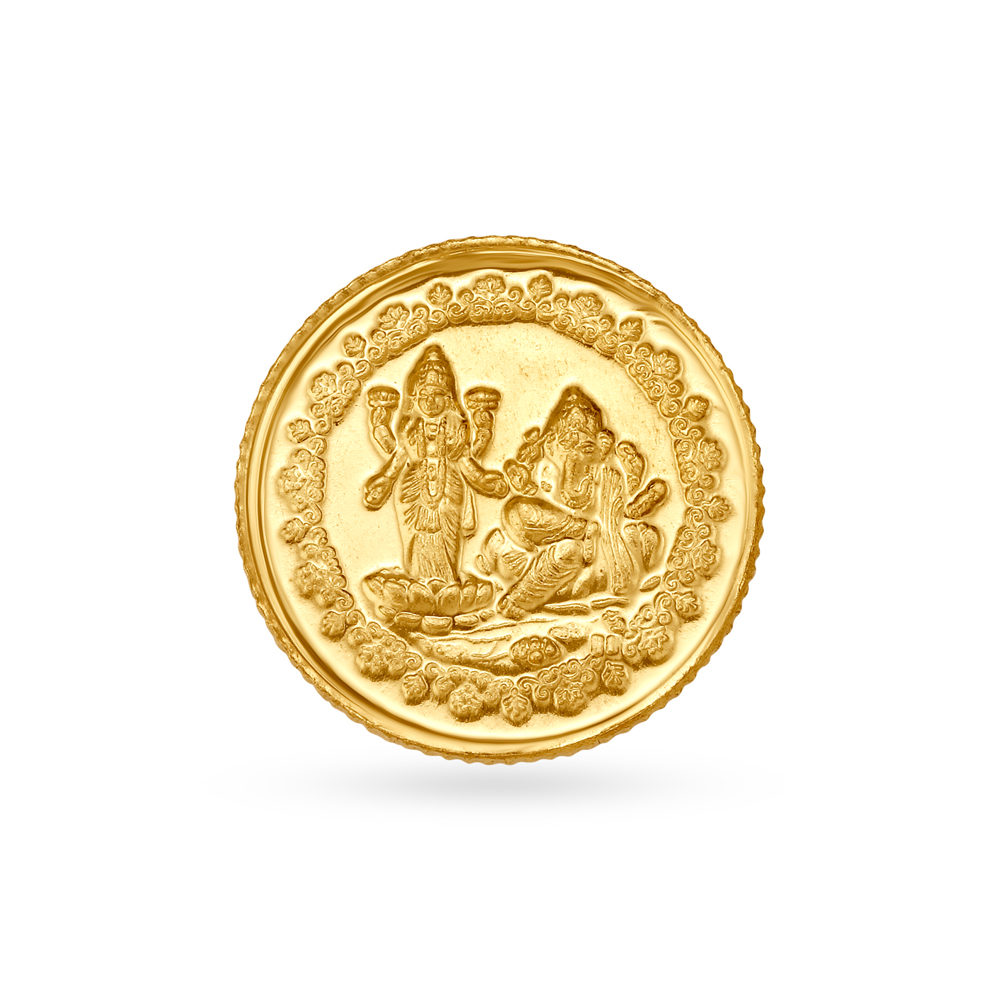 5 gram 24 Karat Gold Coin with Ganesha-Lakshmi Motif
5 gram 24 Karat Gold Coin with Ganesha-Lakshmi Motif