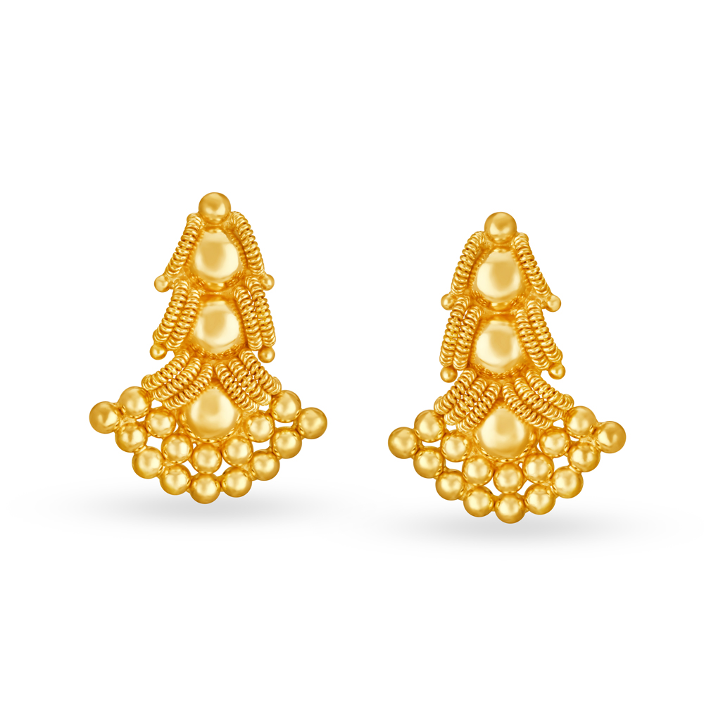 Exquisite 22 Karat Yellow Gold Tiered Drop Earrings
Exquisite 22 Karat Yellow Gold Tiered Drop Earrings