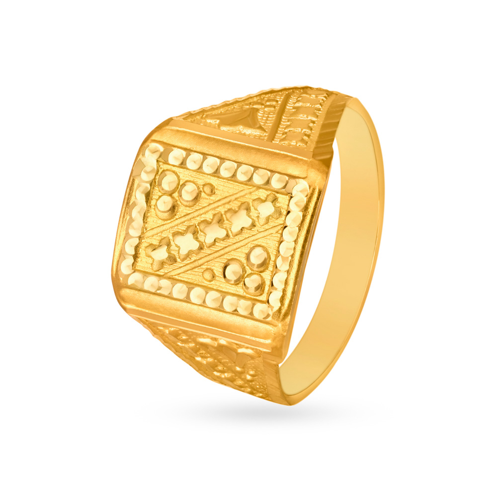 Elaborate 22 Karat Yellow Gold Square Finger Ring
Elaborate 22 Karat Yellow Gold Square Finger Ring