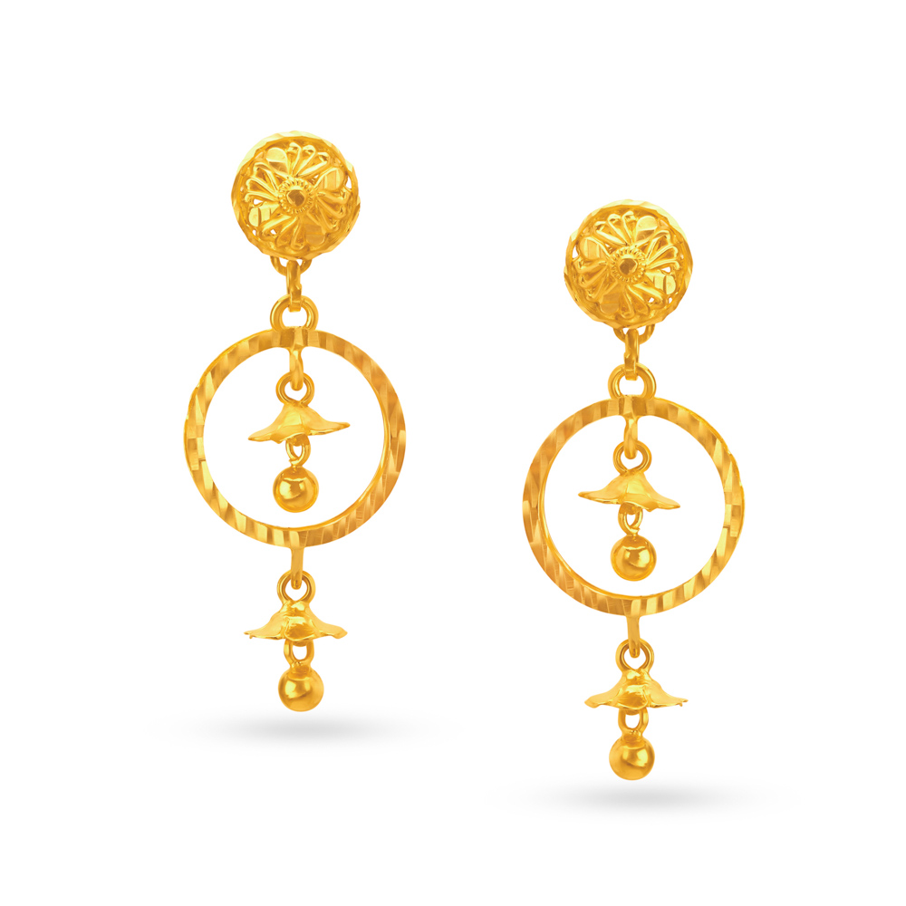 Enticing 22 Karat Yellow Gold Floral Drops
Enticing 22 Karat Yellow Gold Floral Drops
