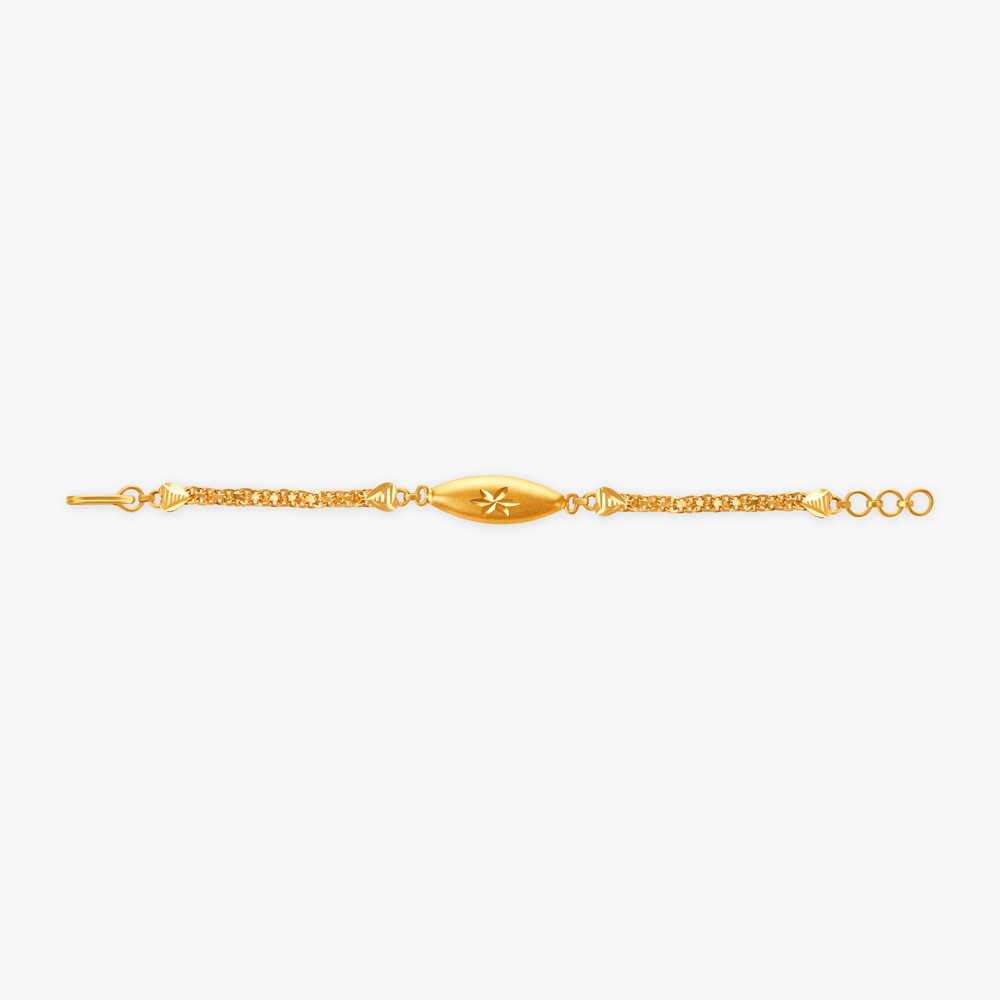 Charming Textured Floral Gold Bracelet for Kids
Charming Textured Floral Gold Bracelet for Kids