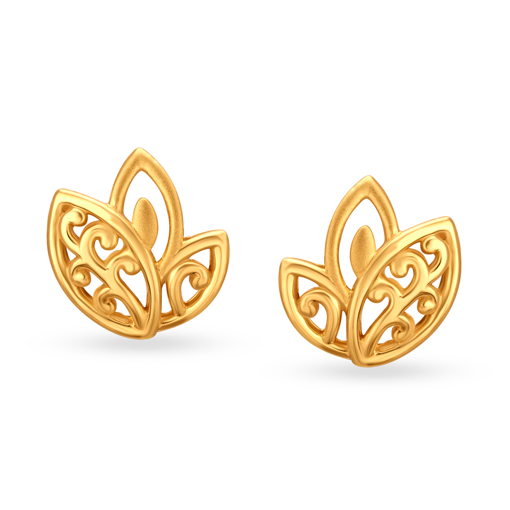 Leaf Pattern Petite Gold Stud Earrings
Leaf Pattern Petite Gold Stud Earrings