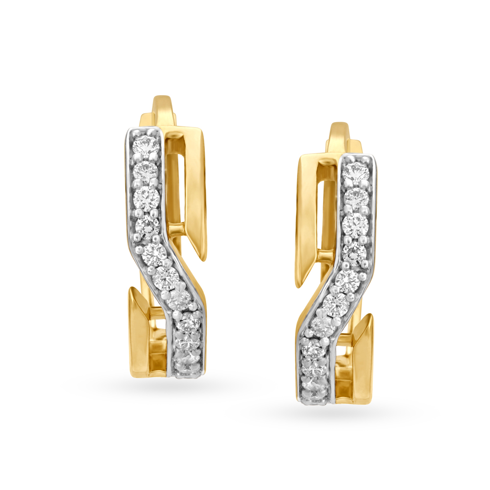 Classy Gold and Diamond Eternity Hoop Earrings
Classy Gold and Diamond Eternity Hoop Earrings