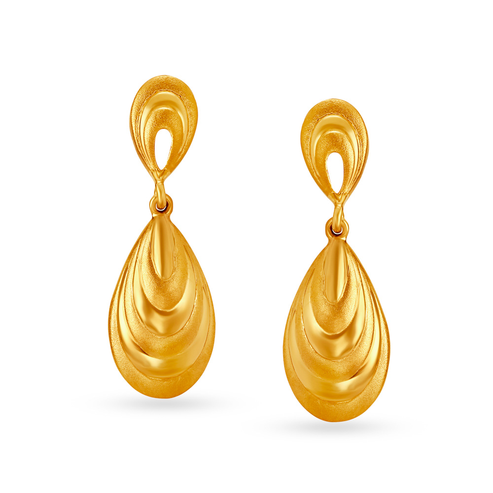Teardrop Design Fancy Gold Drop Earrings
Teardrop Design Fancy Gold Drop Earrings