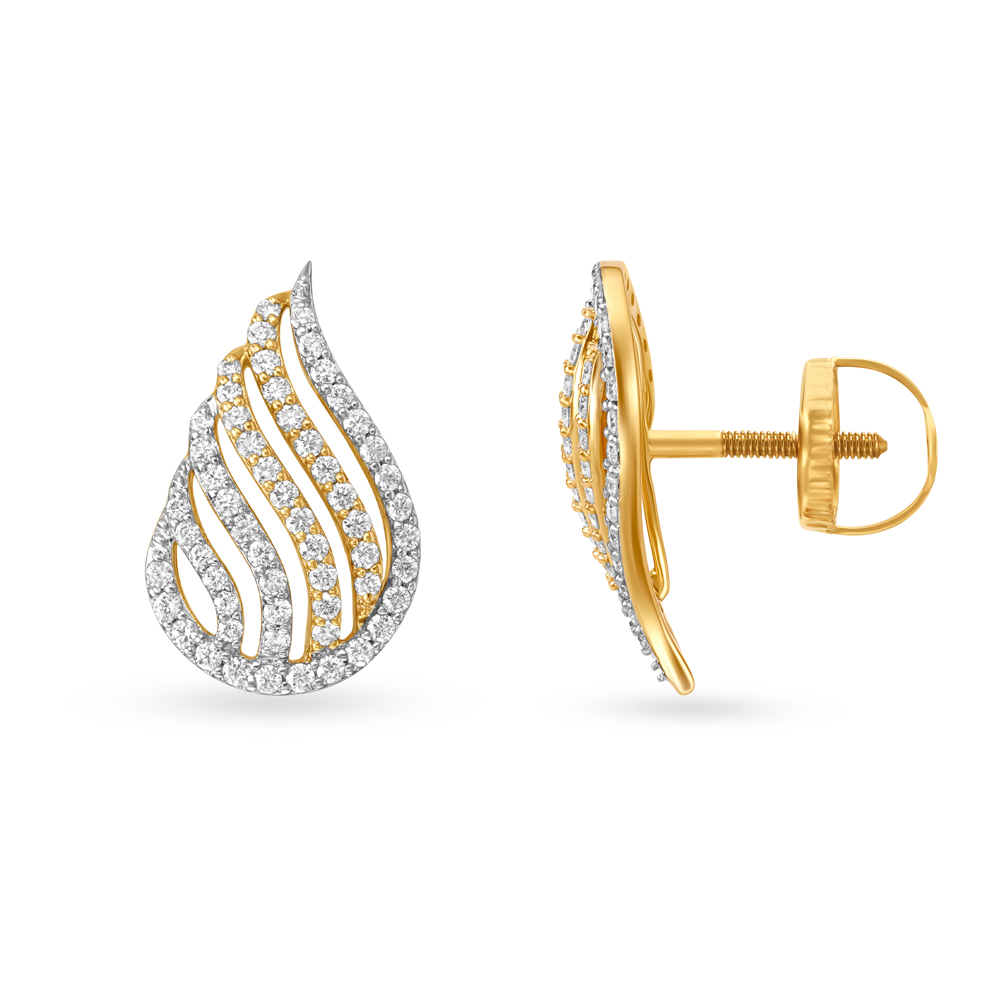 Captivating Flame Inspired Gold and Diamond Stud Earrings
Captivating Flame Inspired Gold and Diamond Stud Earrings