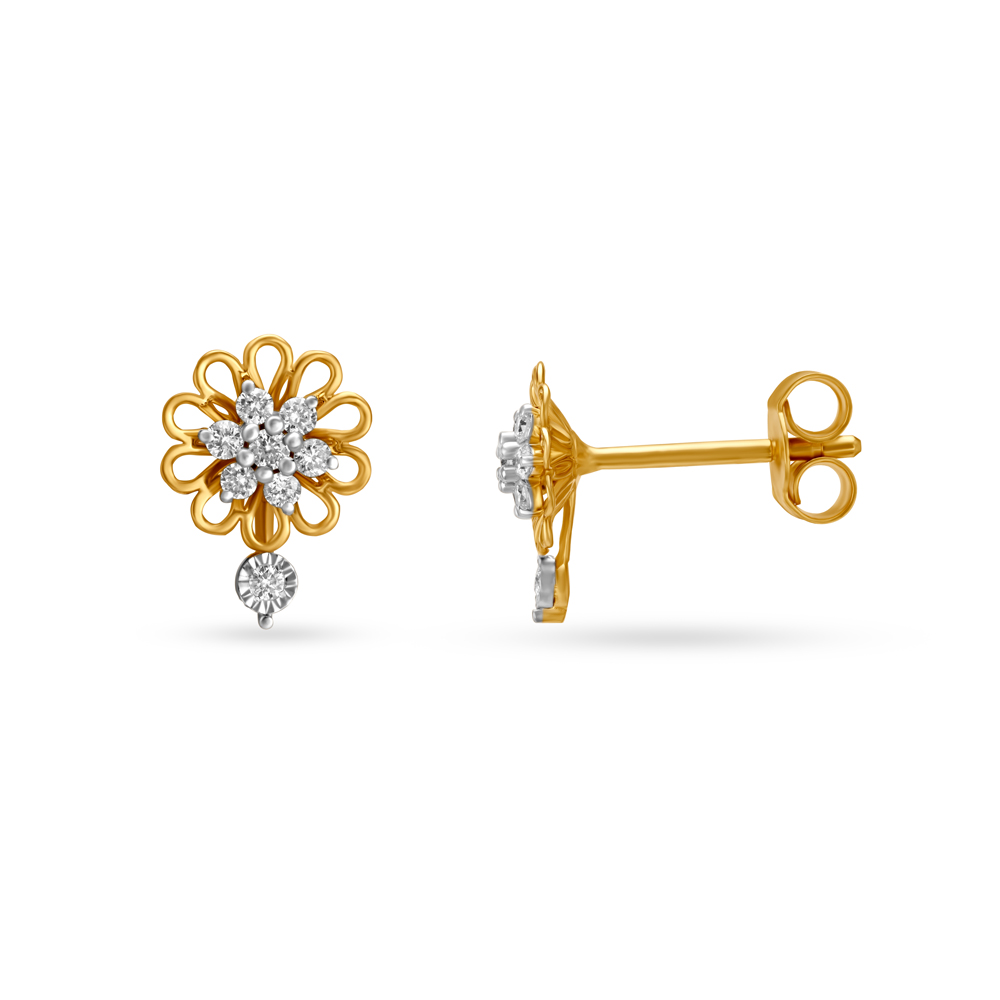 Radiant Floral Yellow and White Gold Diamond Stud Earrings
Radiant Floral Yellow and White Gold Diamond Stud Earrings