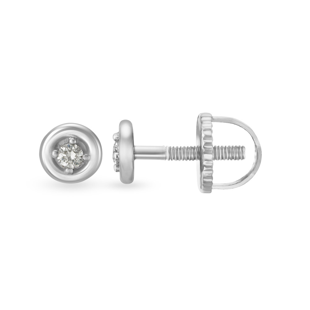 Charming Diamond and White Gold Round Stud Earrings
Charming Diamond and White Gold Round Stud Earrings