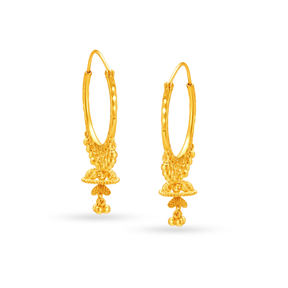 Pristine Gold Hoops with Jhumka
Pristine Gold Hoops with Jhumka