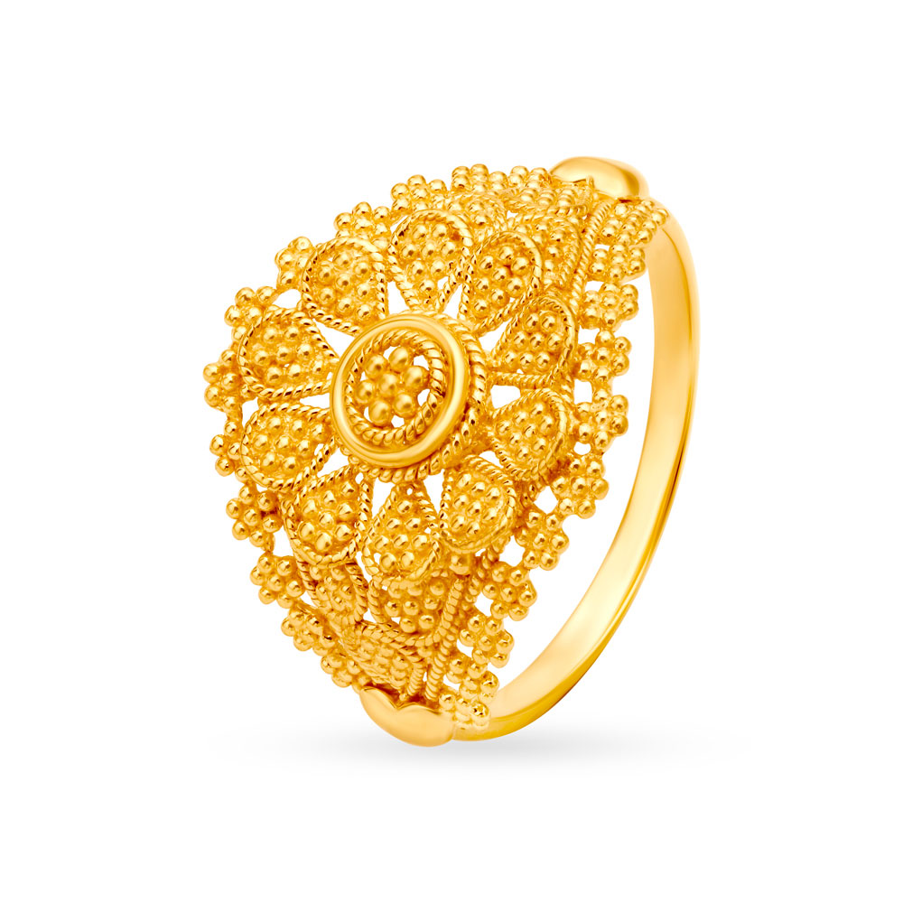 Majestic 22 Karat Yellow Gold Floral Statement Ring
Majestic 22 Karat Yellow Gold Floral Statement Ring