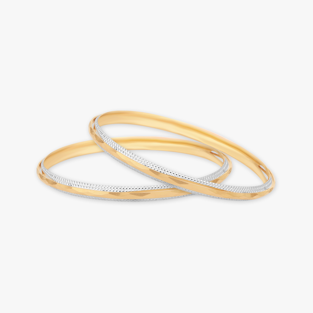 Geometric Gold Bangles