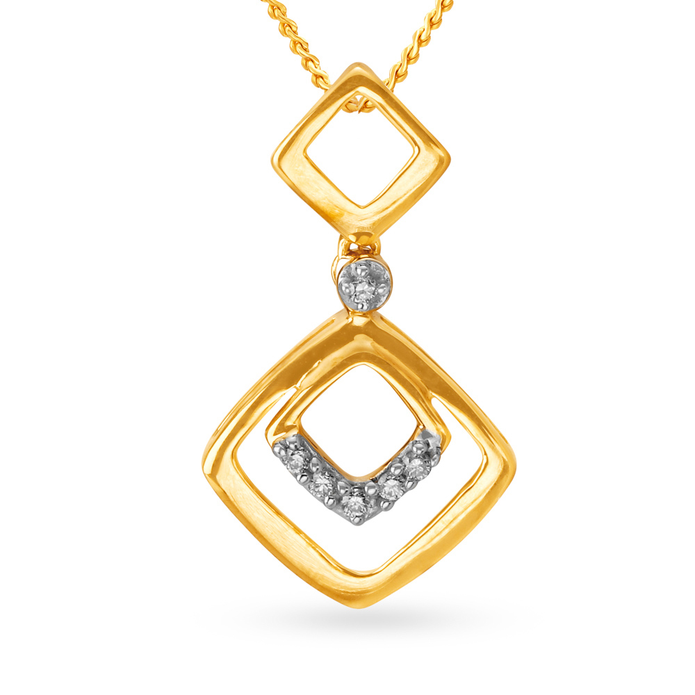 Charming Geometric Gold and Diamond Pendant
Charming Geometric Gold and Diamond Pendant