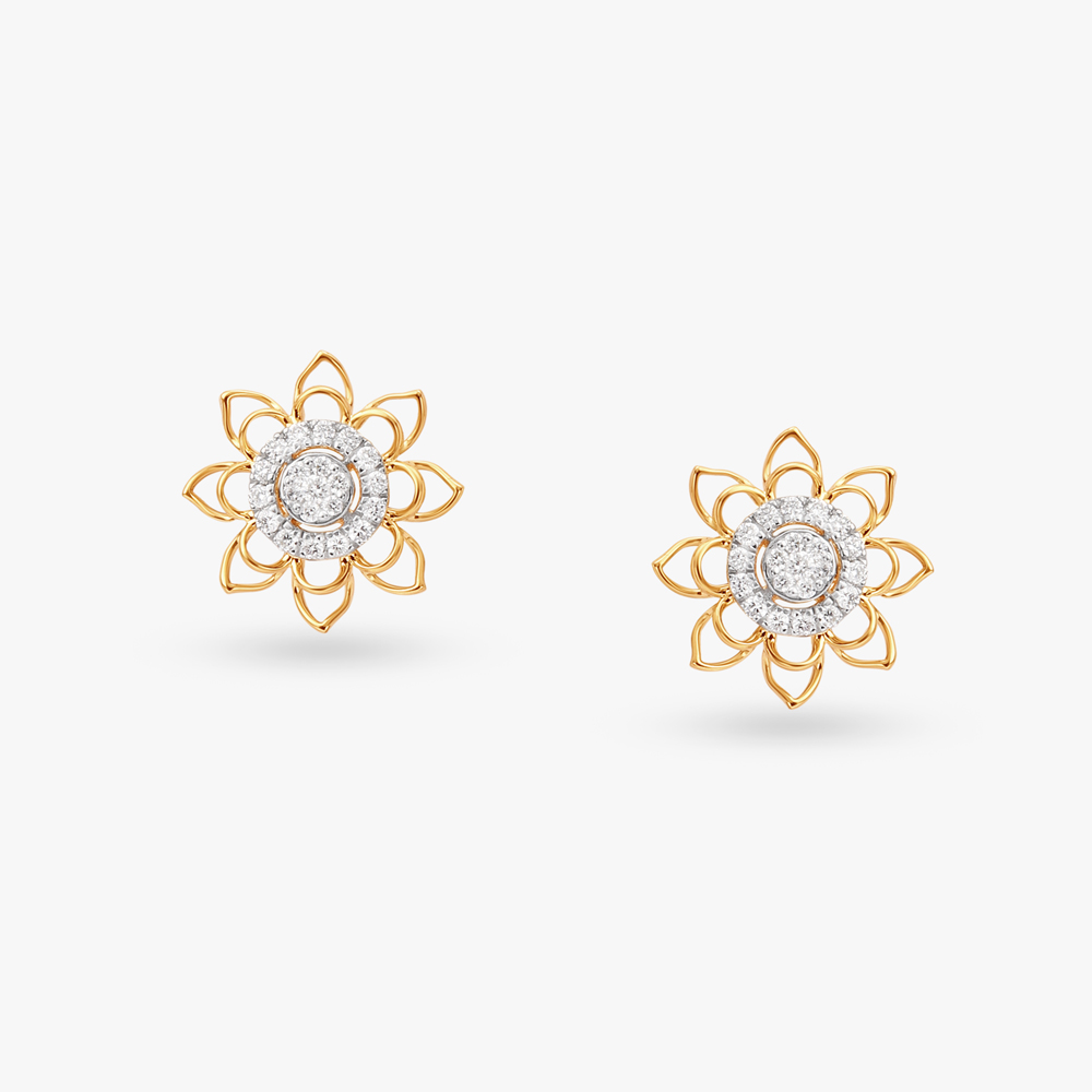 Intricate Floral Diamond Stud Earrings
Intricate Floral Diamond Stud Earrings