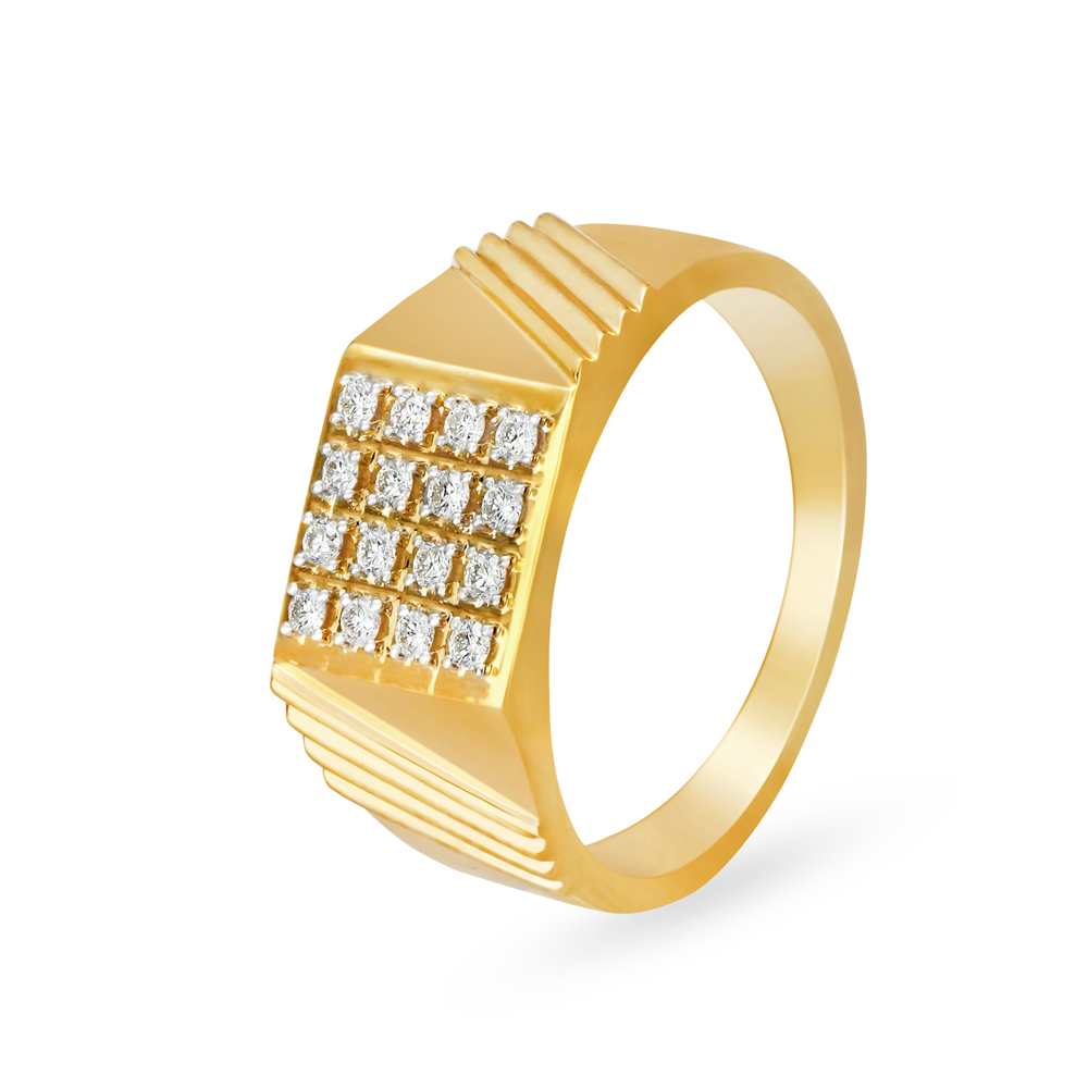 Bold 18 Karat Yellow Gold And Diamond Finger Ring
Bold 18 Karat Yellow Gold And Diamond Finger Ring