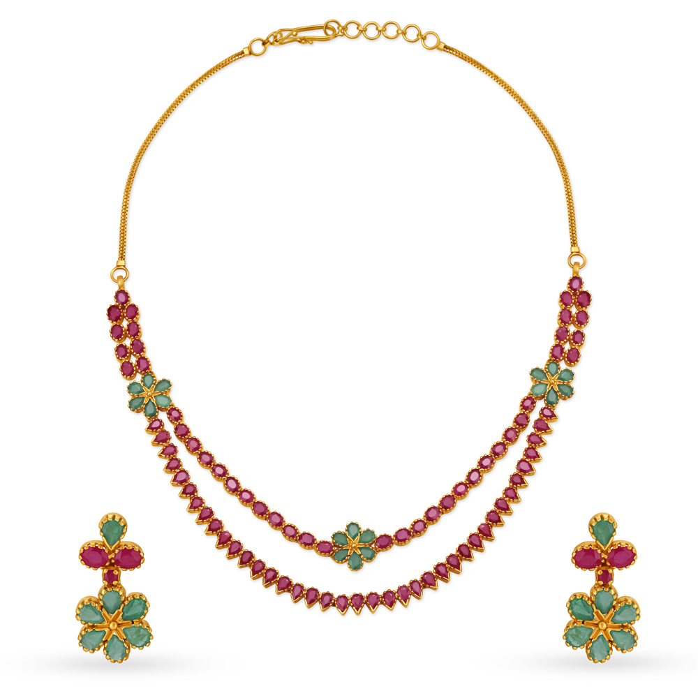 Queenly Emerald and Ruby Necklace Set
Queenly Emerald and Ruby Necklace Set