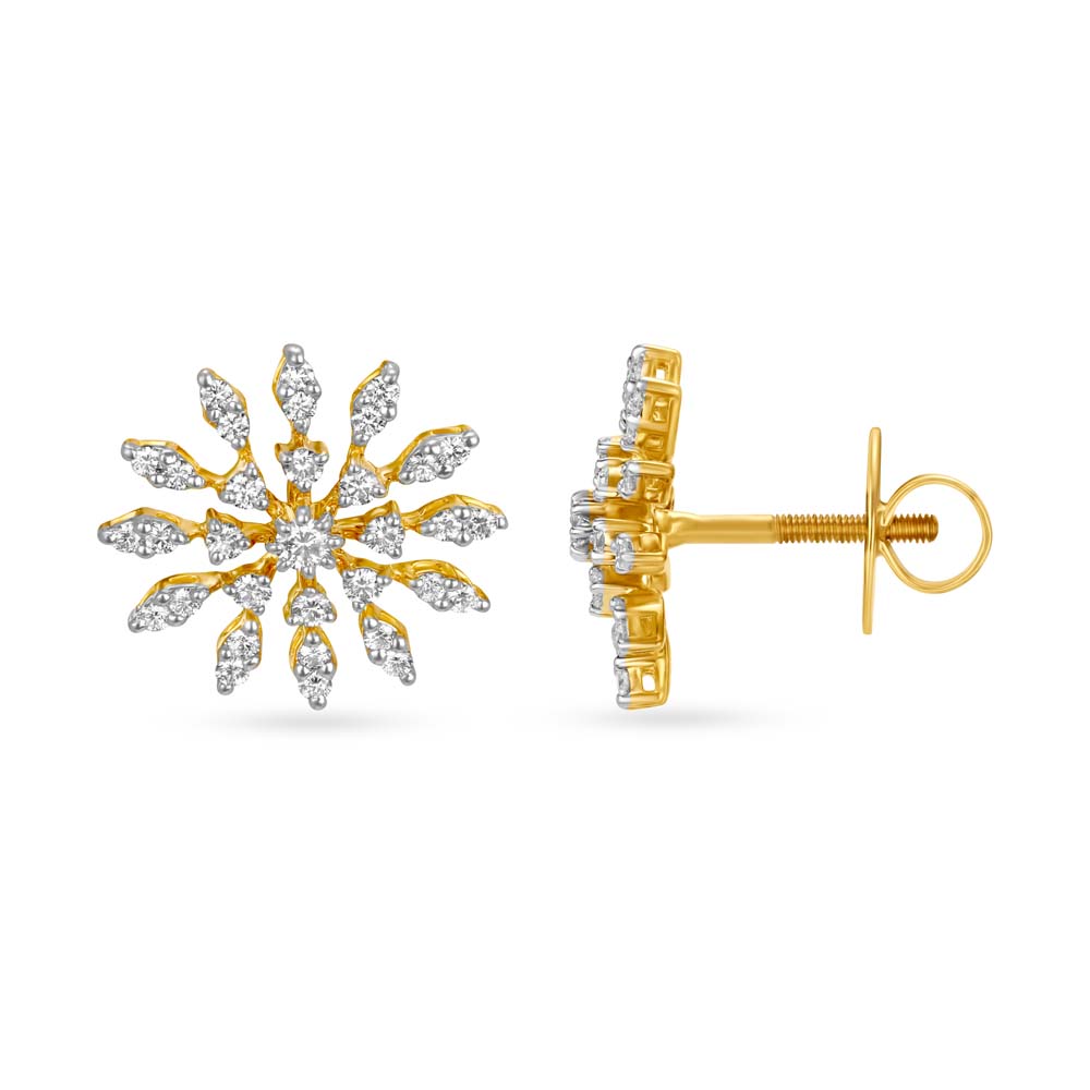 Radiant Floral Gold and Diamond Stud Earrings
Radiant Floral Gold and Diamond Stud Earrings