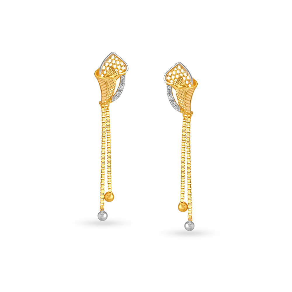 Dainty Fancy Gold Drop Earrings with Stones
Dainty Fancy Gold Drop Earrings with Stones
