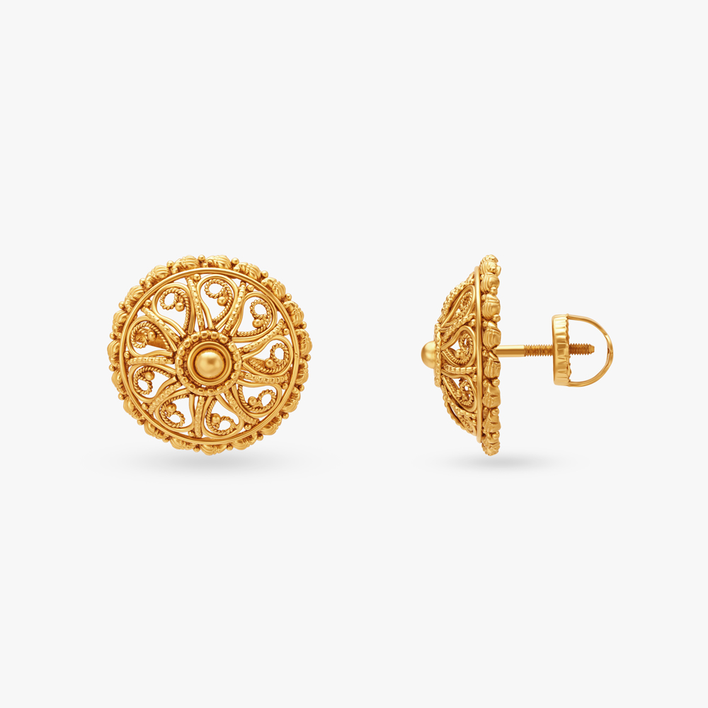 Ethereal Radiance Gold Stud Earrings
Ethereal Radiance Gold Stud Earrings