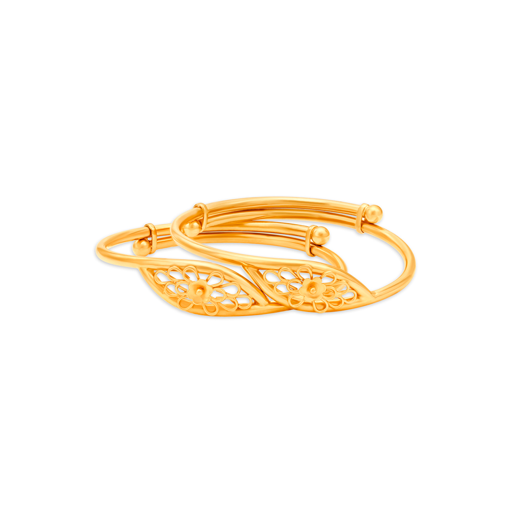 Floral Grace Adjustable Gold Bangles for Kids
Floral Grace Adjustable Gold Bangles for Kids