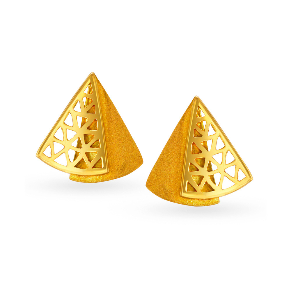 Urbane Yellow Gold Triangular Stud Earrings
Urbane Yellow Gold Triangular Stud Earrings