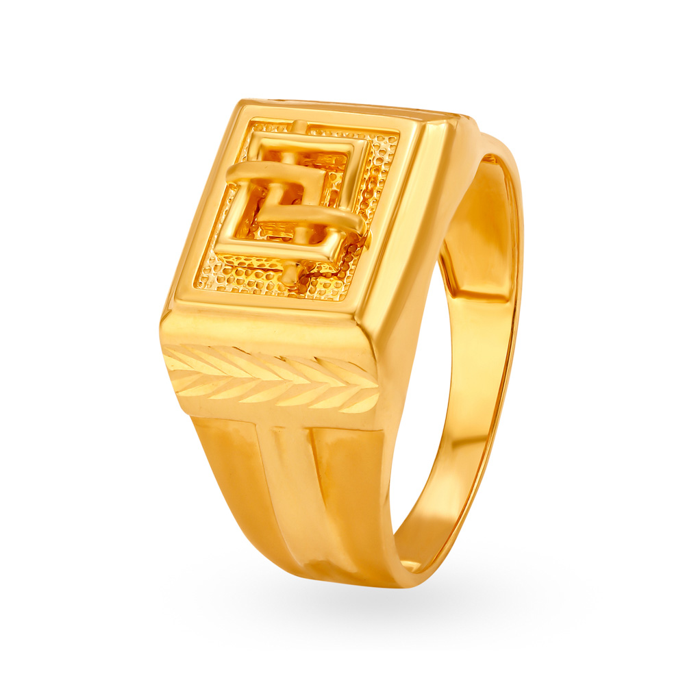 Illusionistic 22 Karat Gold Square Ring For Men
Illusionistic 22 Karat Gold Square Ring For Men